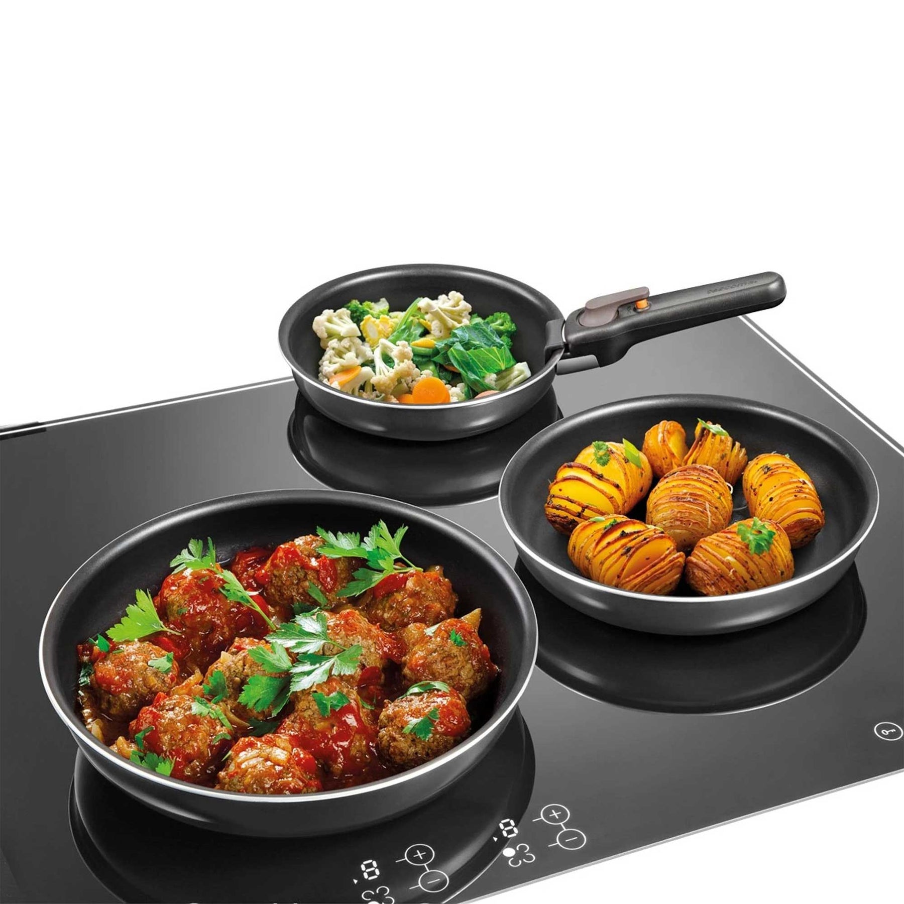 Tescoma Bratpfannen-Set mit abnehmbarem Griff VARIO, 4-teilig