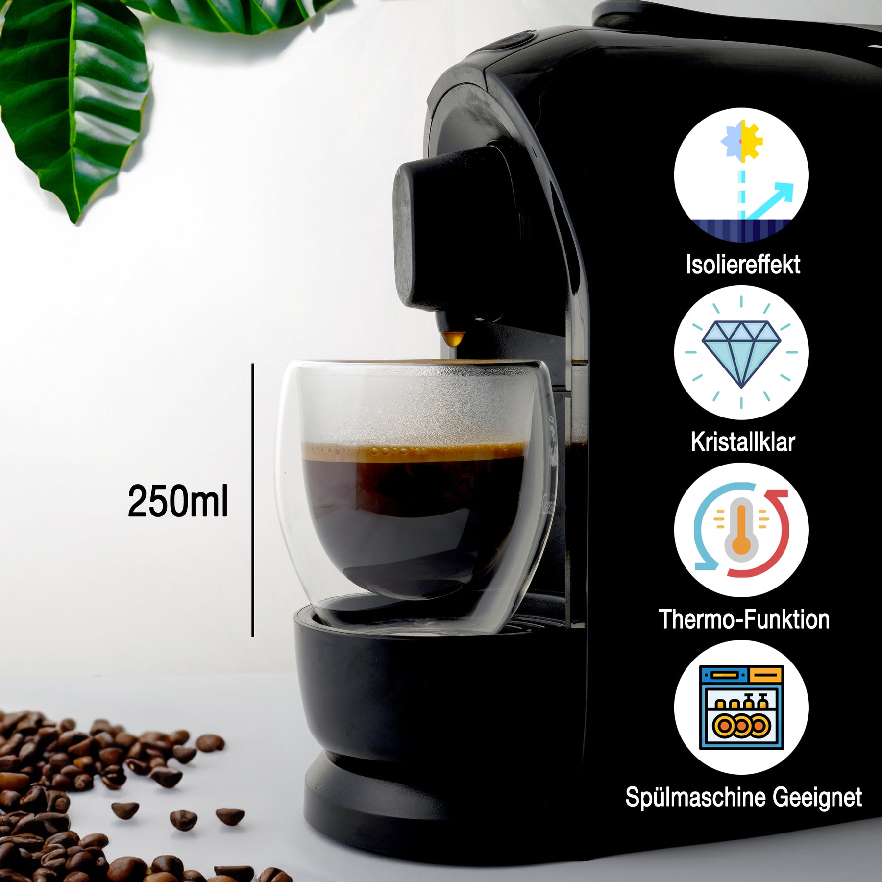 Nordic Schiller Doppelwandige Gläser – 250 ml, 2er Set