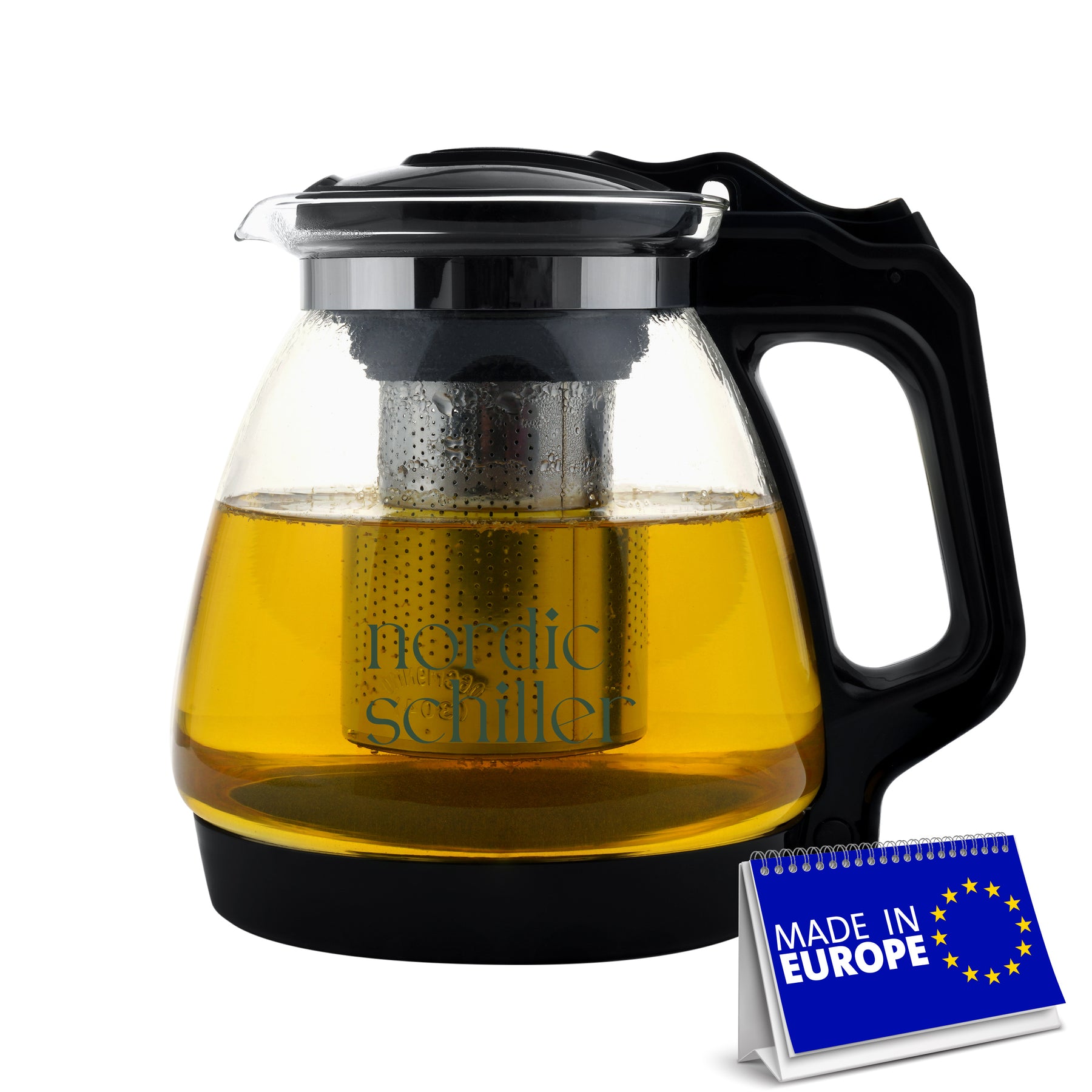 Nordic Schiller Lilac Glas Teekanne mit Deckel und Edelstahl-Sieb – 1700 ml