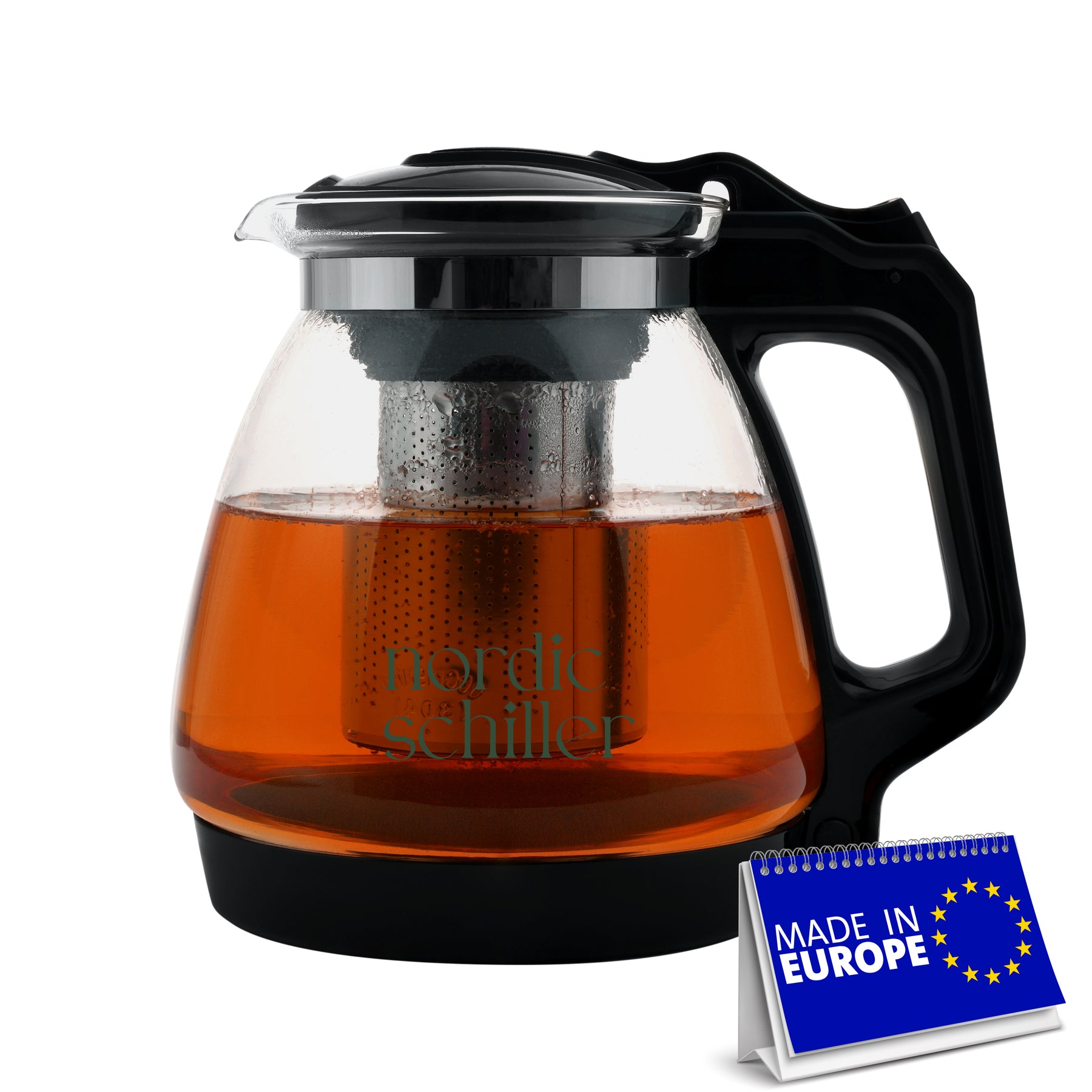 Nordic Schiller Lilac Glas Teekanne mit Deckel und Edelstahl-Sieb – 1700 ml