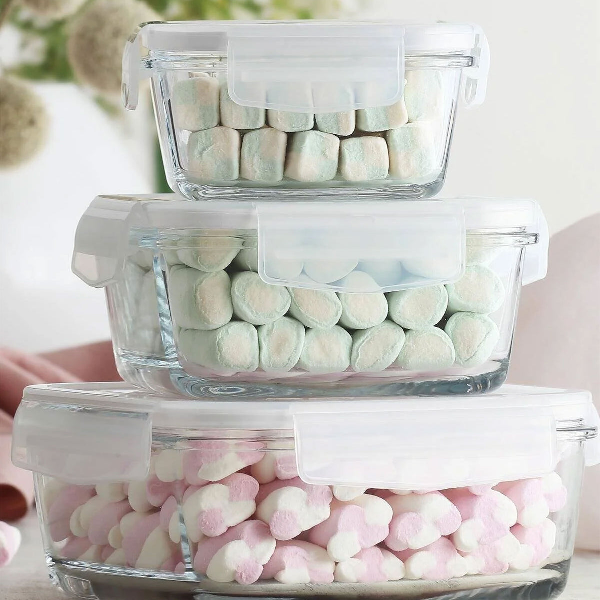 LAV Fresco Glas 3-tlg. Frischhaltedosen Set - Erhältlich in 1150 ml, 720 ml und 375 ml