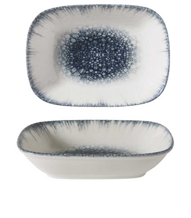 GÜRAL Antares EO Professional Servierplatte quadratisch, Bone Porzellan, 12x9 cm, creme