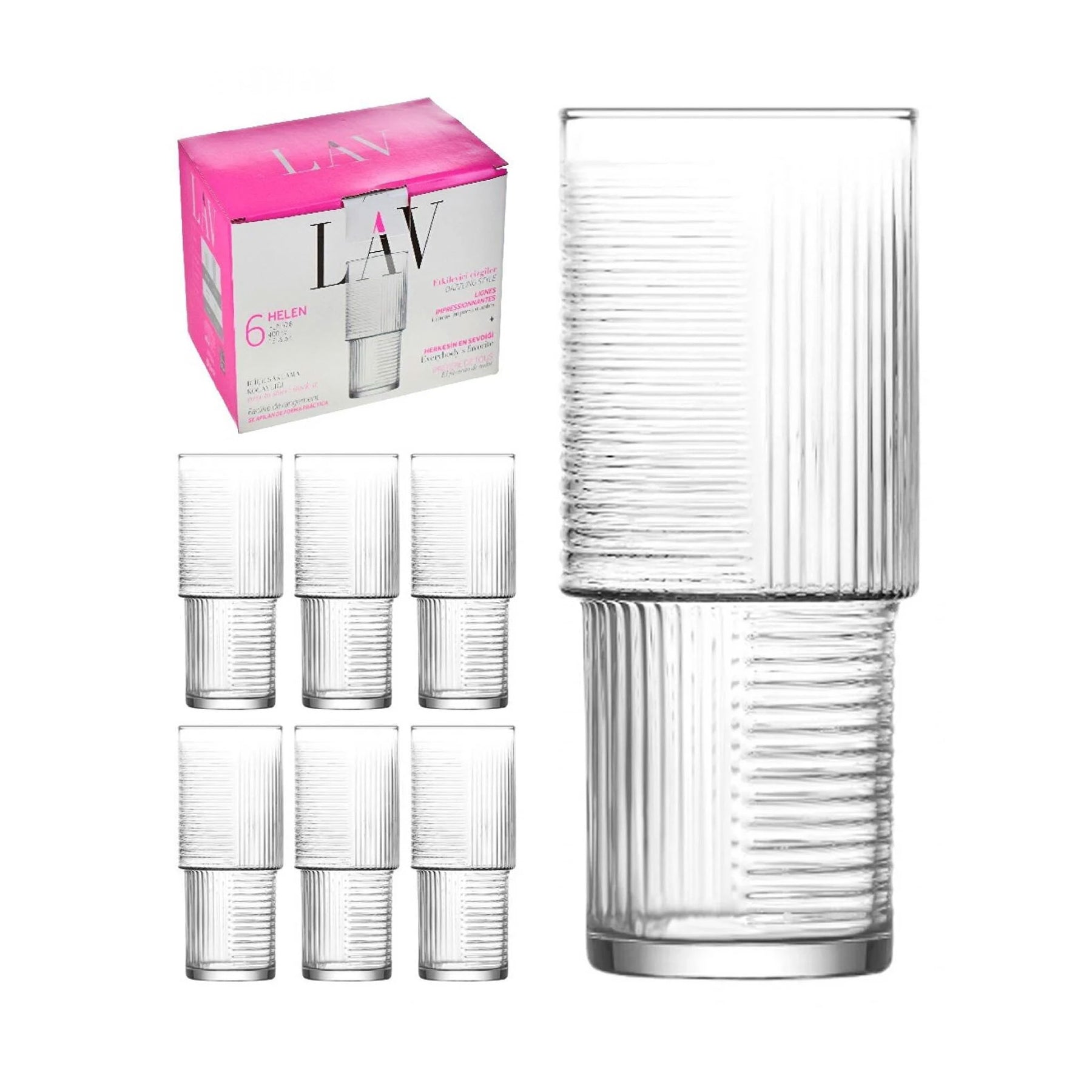 Lav Helen Longdrinkgläser 400ml, 6er Set