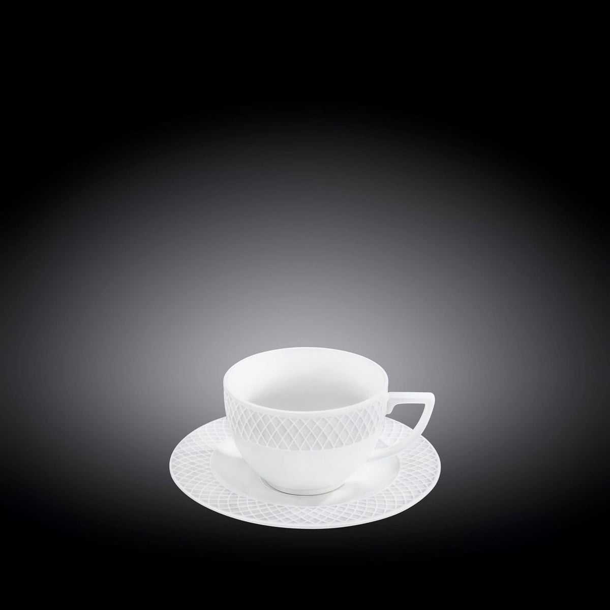 Wilmax Tasse mit Untertasse 90 ml Weiß Porzellan 6er Set WL-880101400/AB6