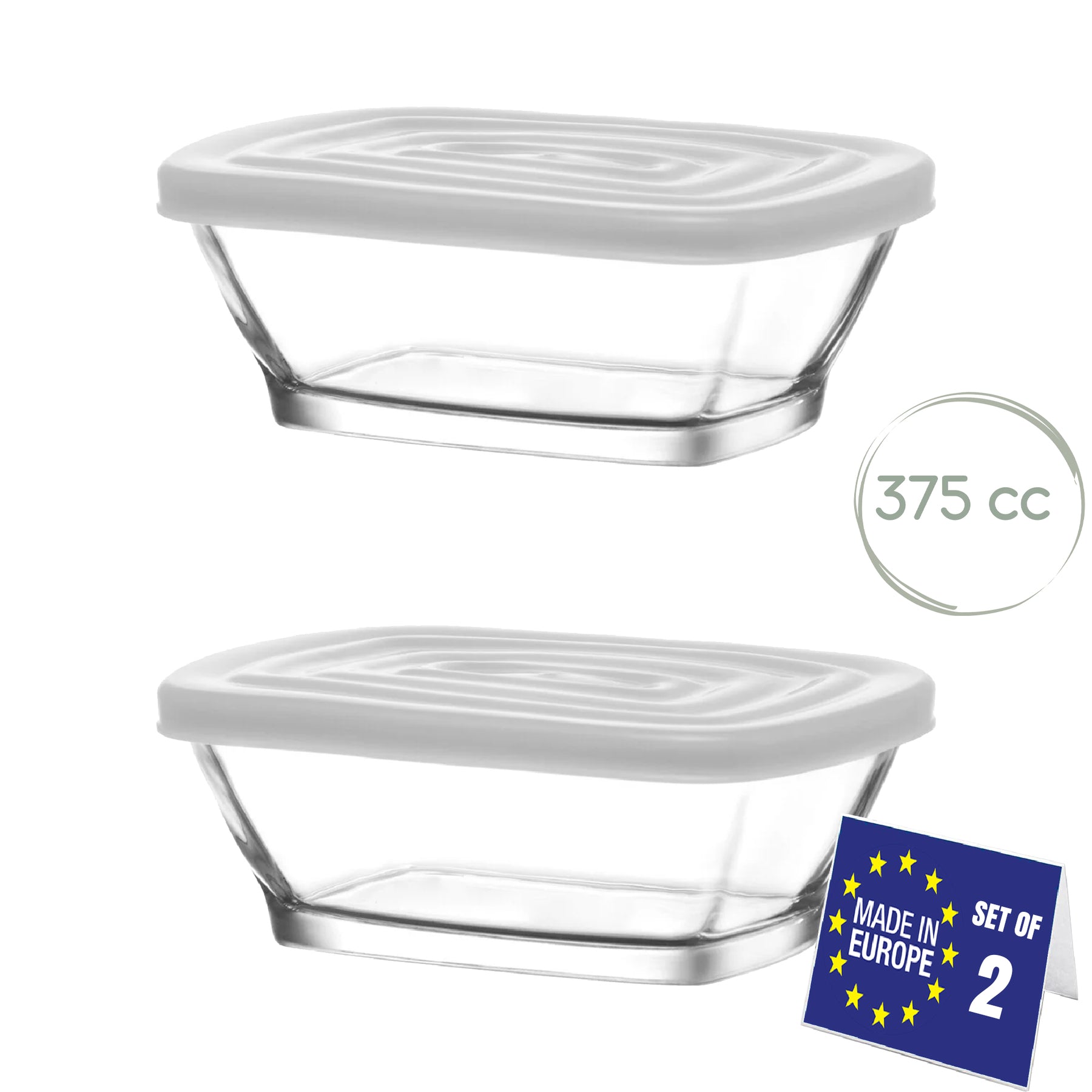 LAV Defne Glasbehälter mit Deckel 2er Set 375 ml