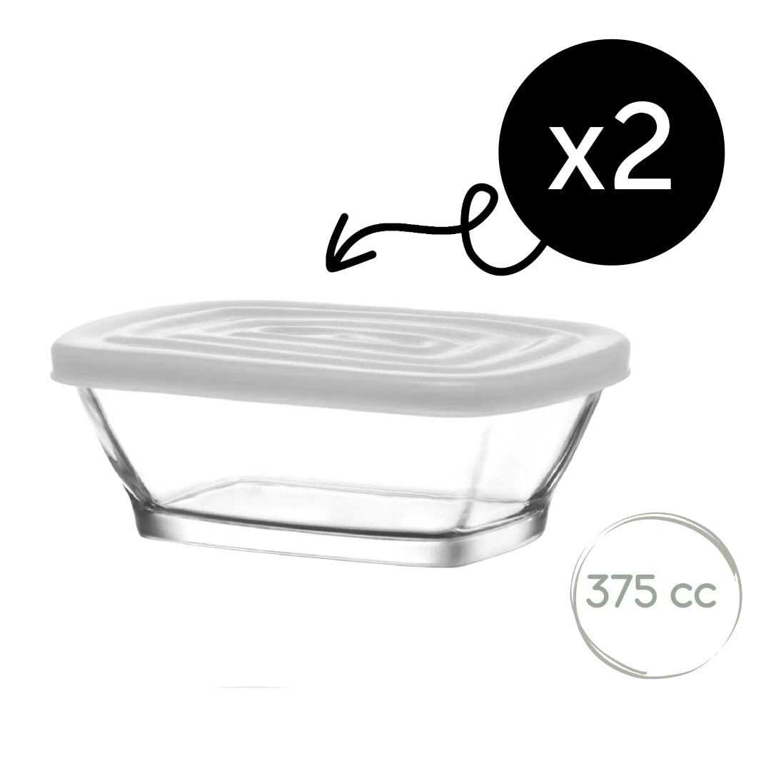 LAV Defne Glasbehälter mit Deckel 2er Set 375 ml