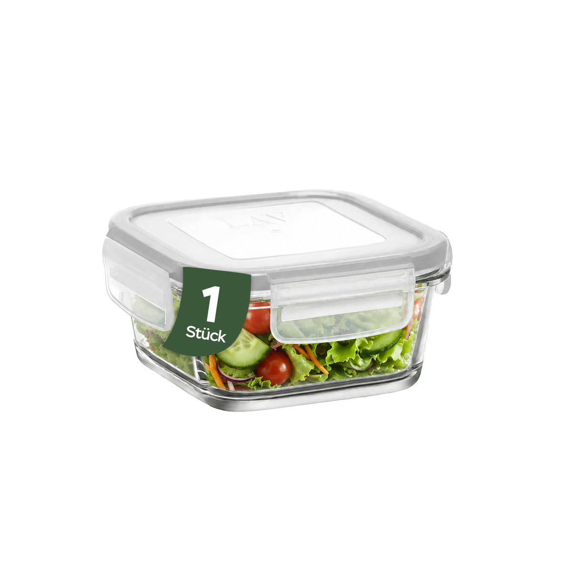 LAV Fresco Glas-Frischhaltedose 375 ml mit Deckel transparent