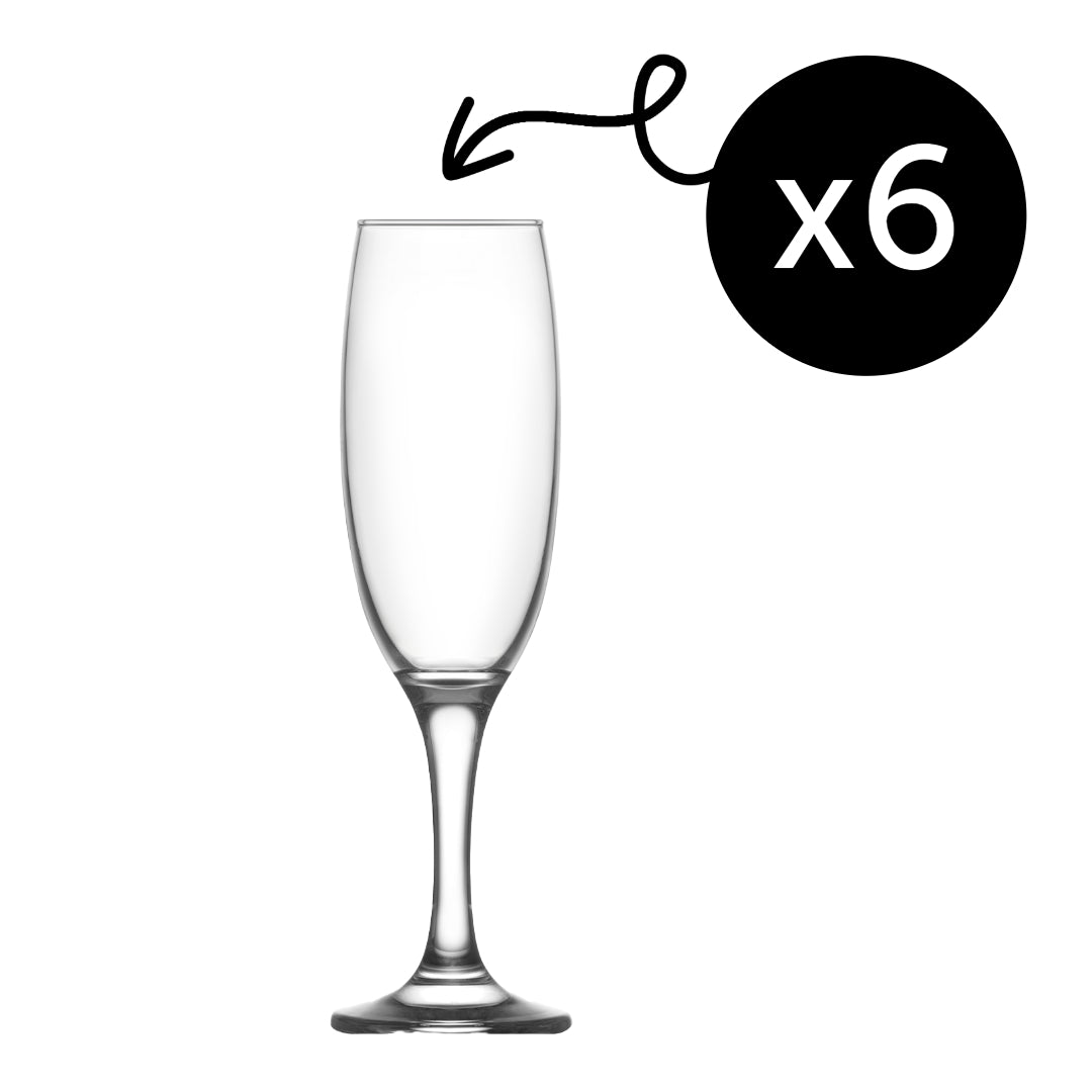 LAV Empire Champagnerflöten – 220 ml (7 1/2 oz), 6er Set