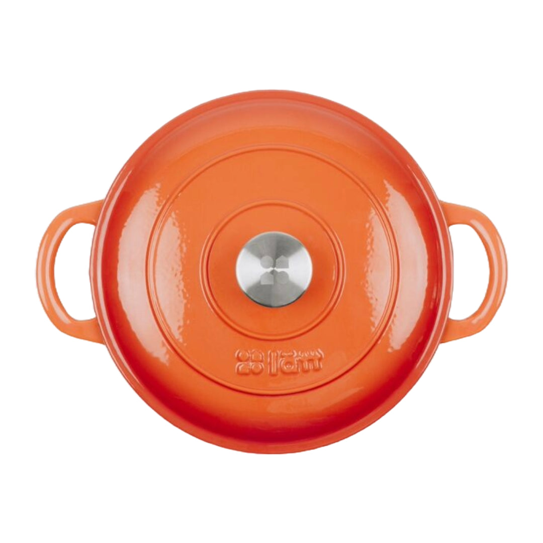 COCOTTE Lätt Gusseisen Bräter Rund - 26x12 cm, 4.8 L - Orange Emailliert