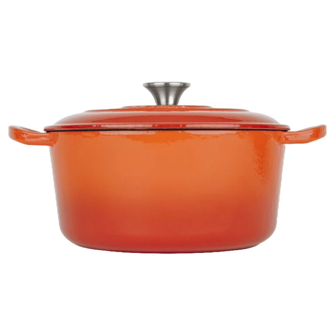 COCOTTE Lätt Gusseisen Bräter Rund - 26x12 cm, 4.8 L - Orange Emailliert