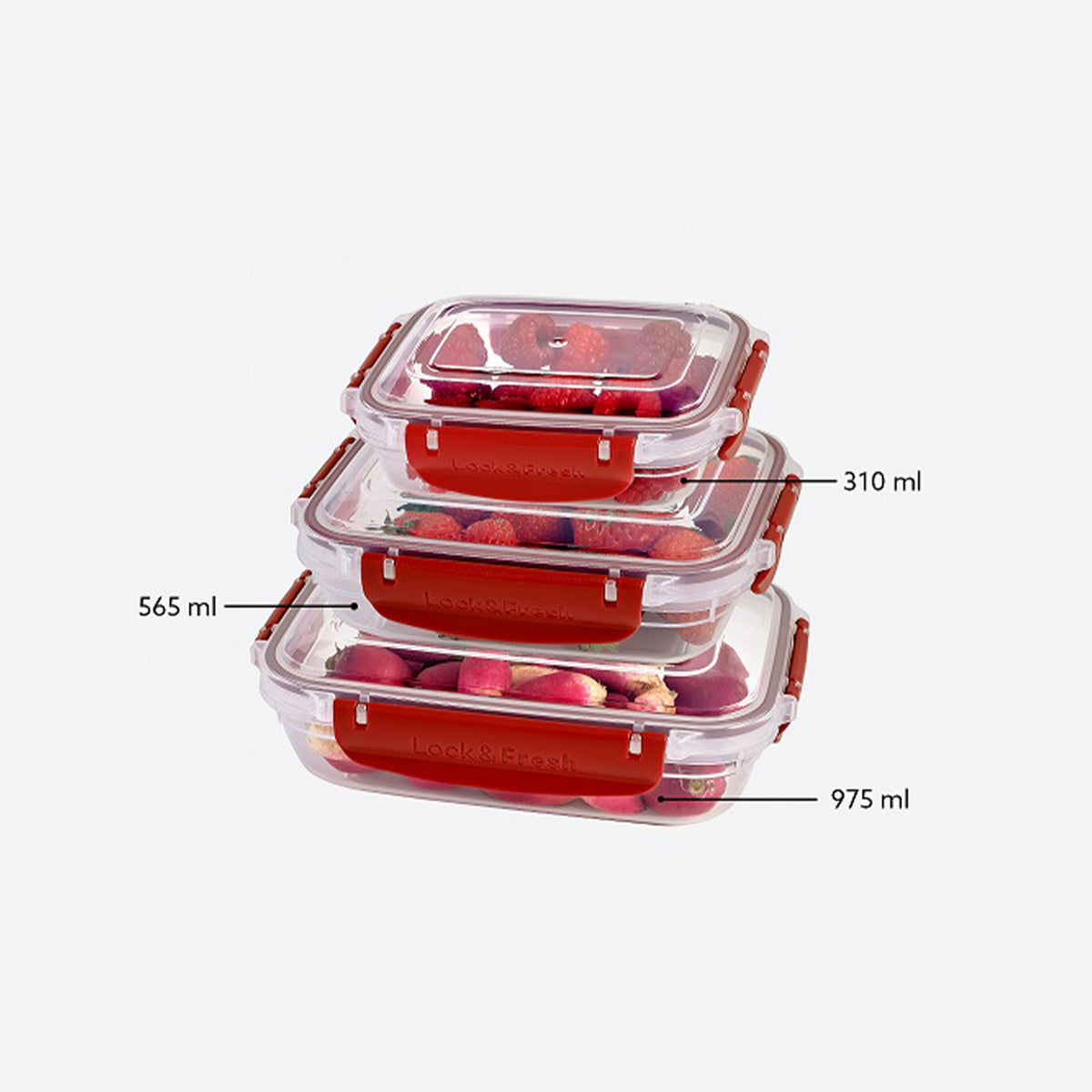 Michelino Nora 3-tlg. Frischhaltedosen-Set Rechteckig