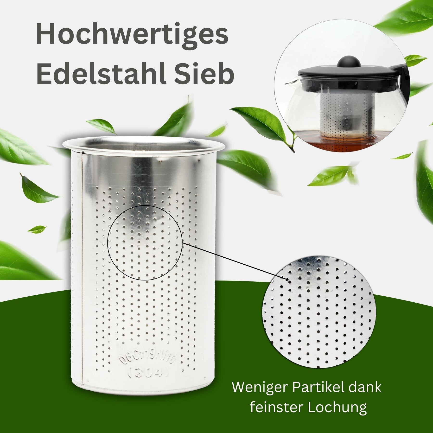 Nordic Schiller Lilac Glas Teekanne mit Deckel und Edelstahl-Sieb – 1250 ml