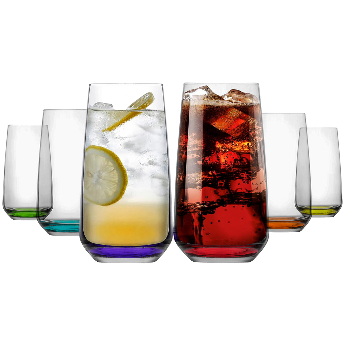 LAV Lal Transparent Rainbow Longdrinkgläser - 480 ml (16 1/4 oz)