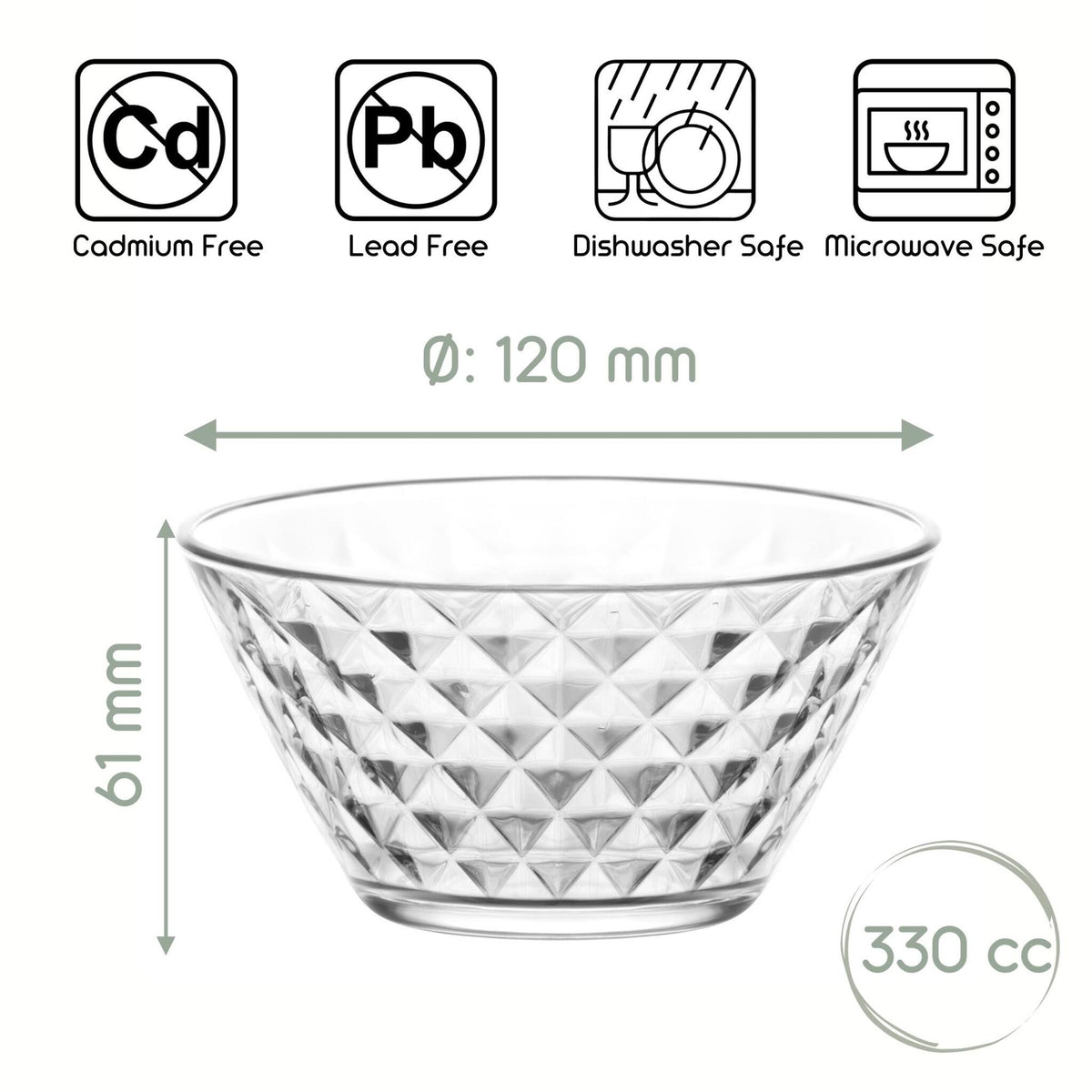 LAV Artemis Glasschalen - 330 ml (11 1/4 oz)