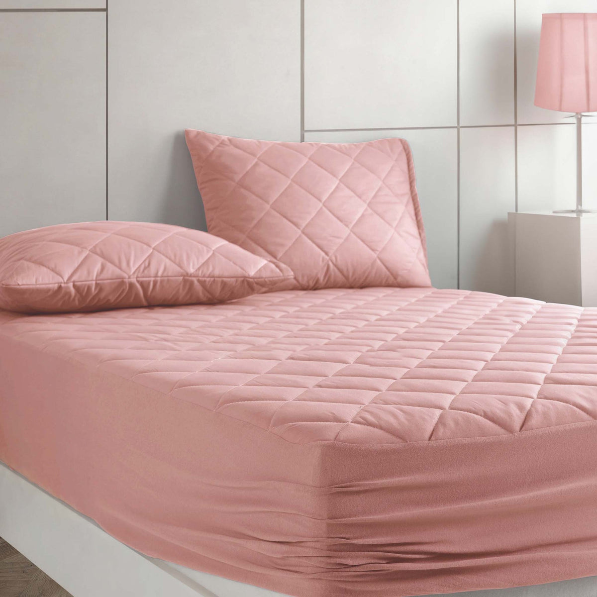 Nordic Schiller Matratzenschoner - Rosa,  Gestepptes Wasserdichtes Spannbettlakenartiges