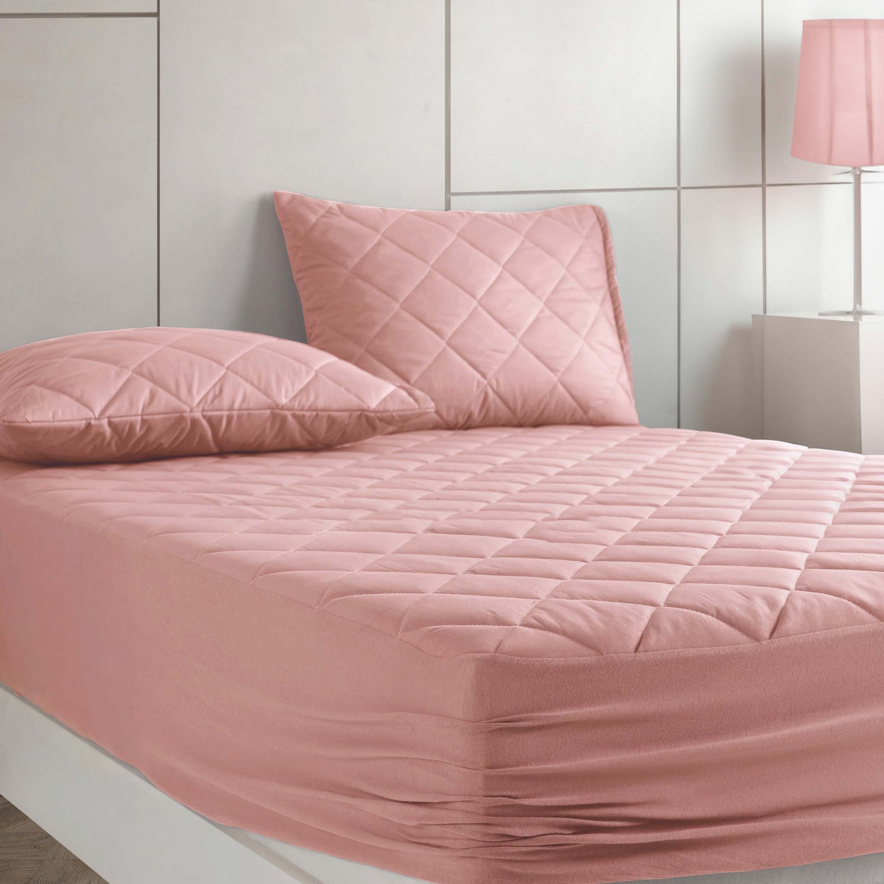 Nordic Schiller Matratzenschoner - Rosa,  Gestepptes Wasserdichtes Spannbettlakenartiges