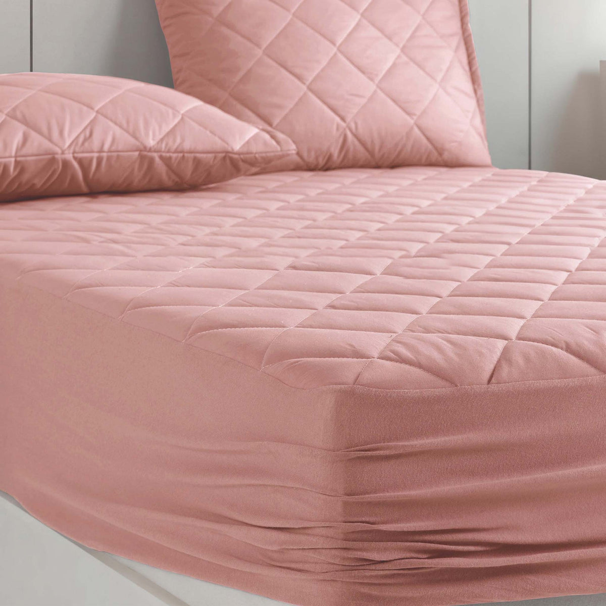 Nordic Schiller Matratzenschoner - Rosa,  Gestepptes Wasserdichtes Spannbettlakenartiges