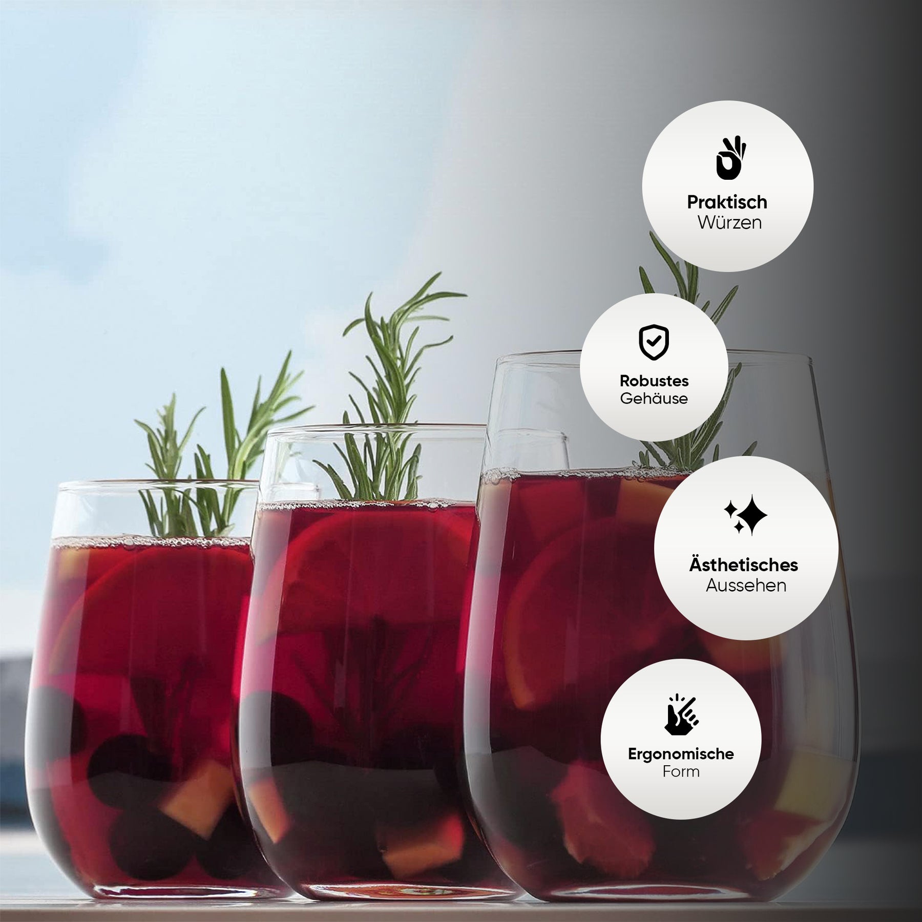 LAV Weingläser 6er Set 475 ml & Wilmax Glaskrug Set 2400 ml