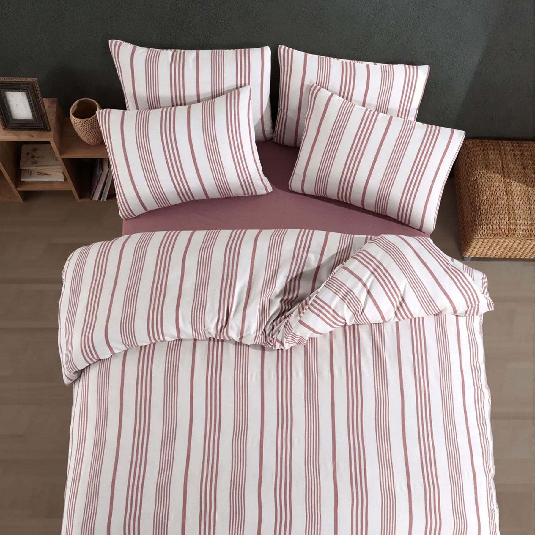 Nordic Schiller Bettwäsche-Set für Doppelbett, 200x220 cm, 4-tlg, Orange