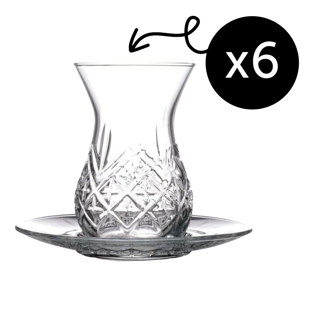 Pasabahce Timeless Teeset 155 ml (5 3/4 oz) - 6er Set mit Untertassen