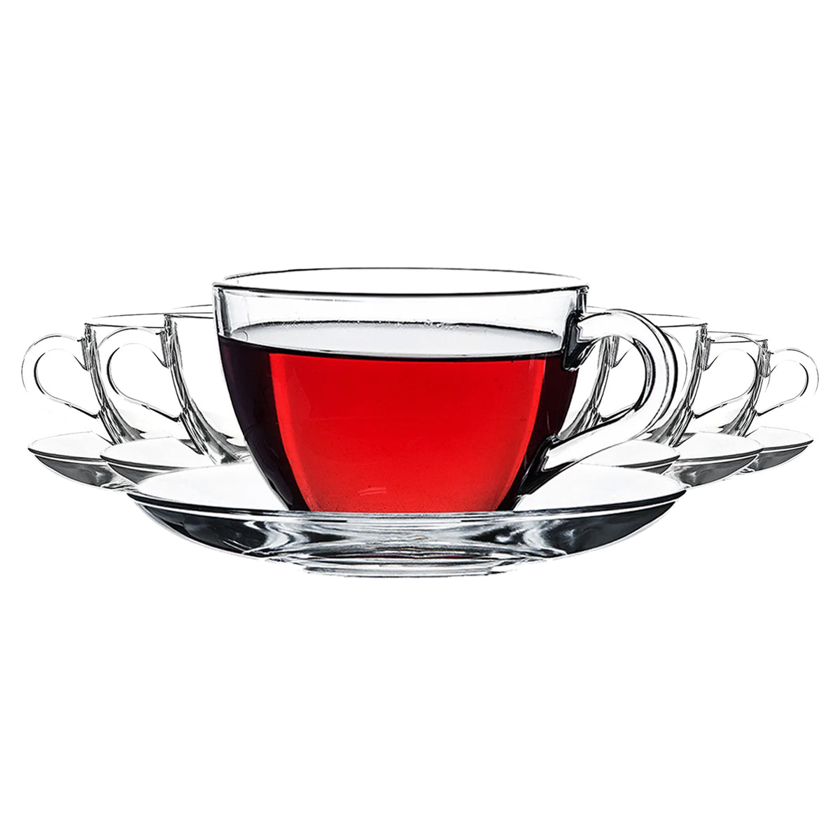 Pasabahce Basic Glastassen Set mit Unterteller 12-tlg 238 ml
