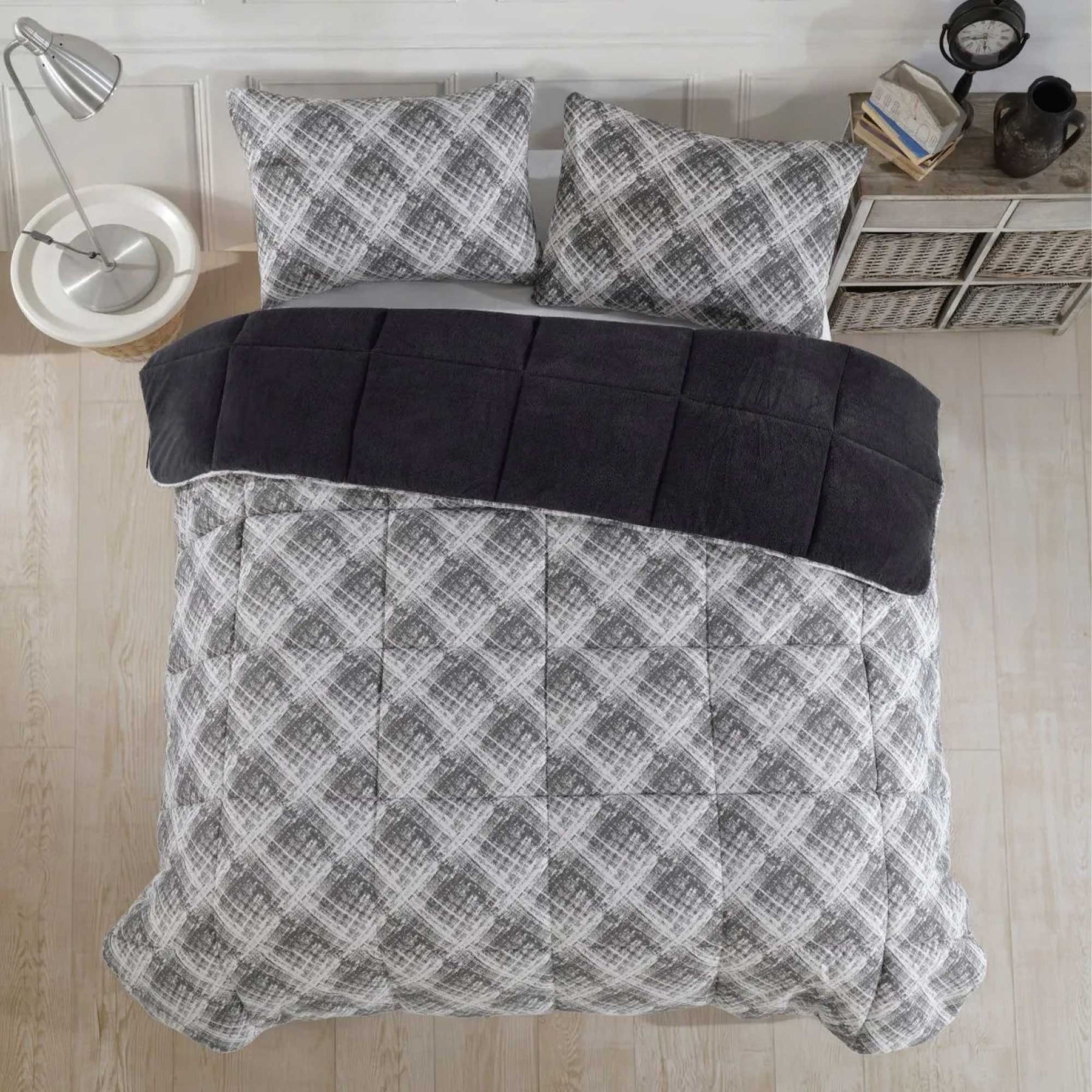 Nordic Schiller Wellsoft 4-Jahreszeiten Doppelseitige Bettdecke - Anthrazit