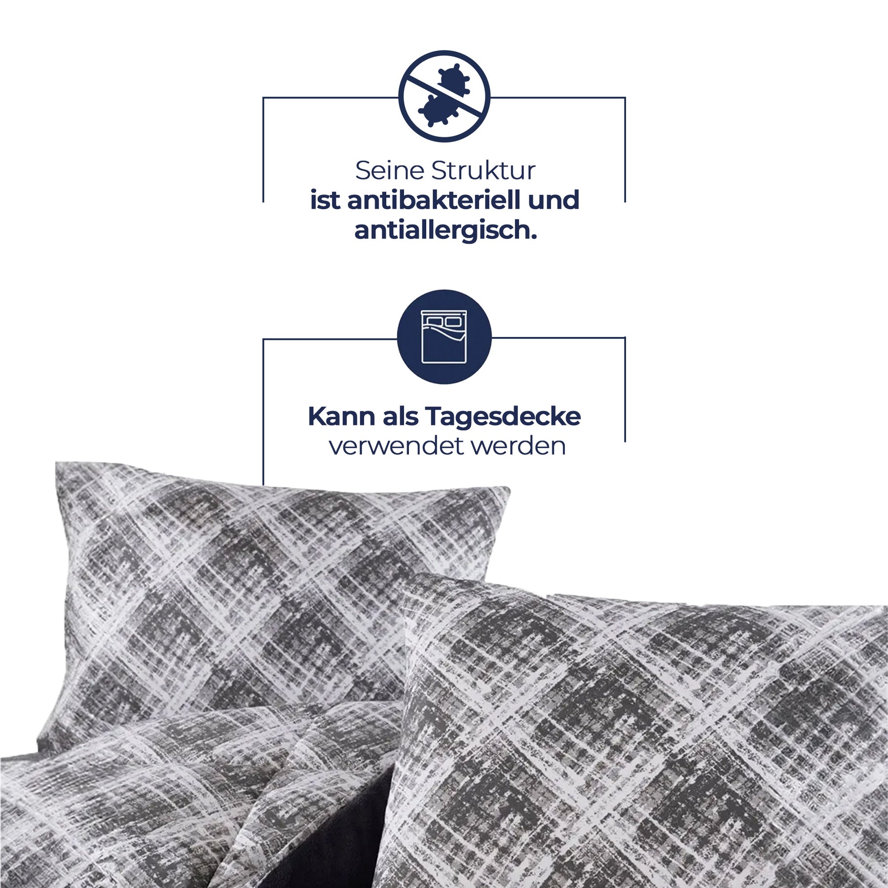 Nordic Schiller Wellsoft 4-Jahreszeiten Doppelseitige Bettdecke - Anthrazit