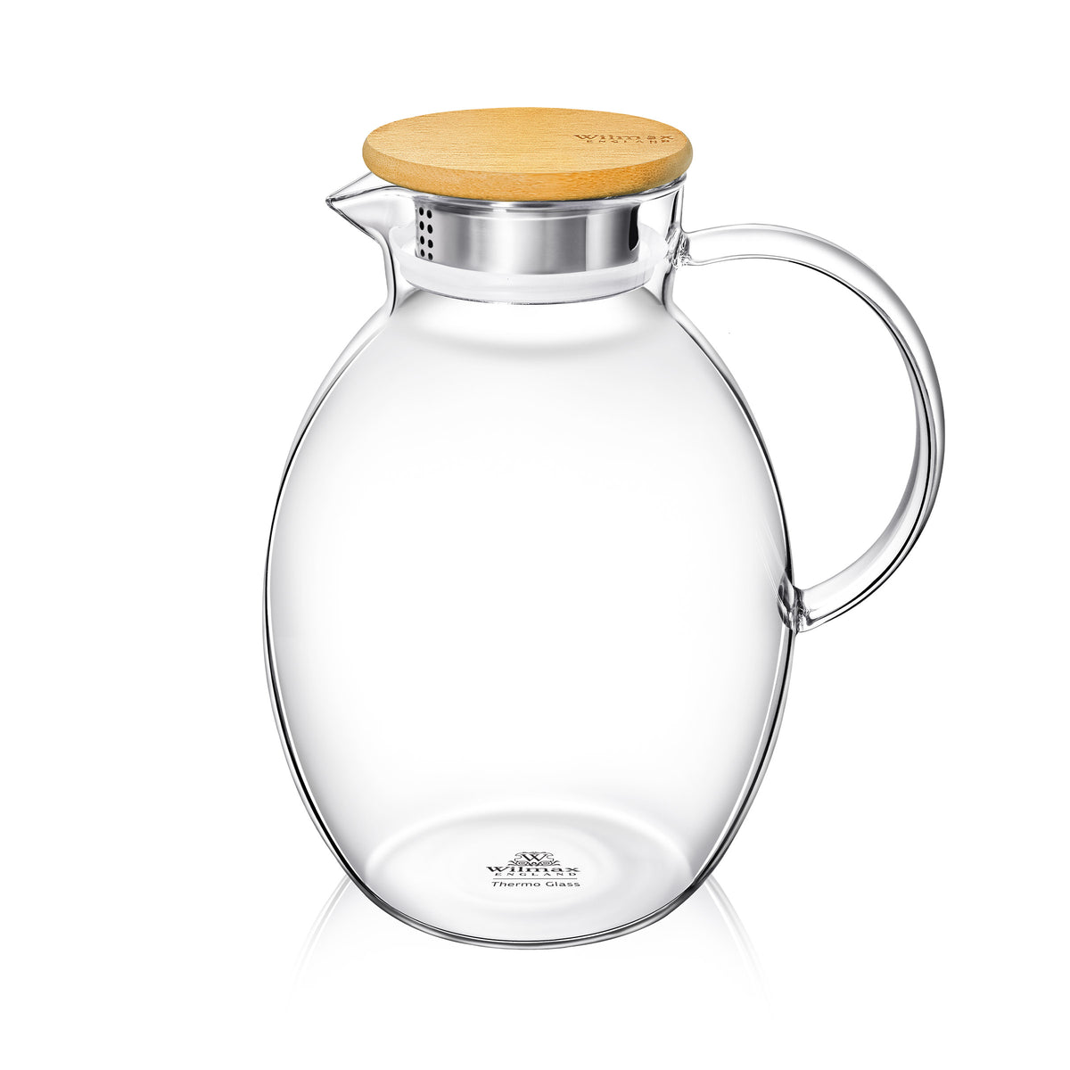 Wilmax Borosilikat Glas Krug mit Bambusdeckel