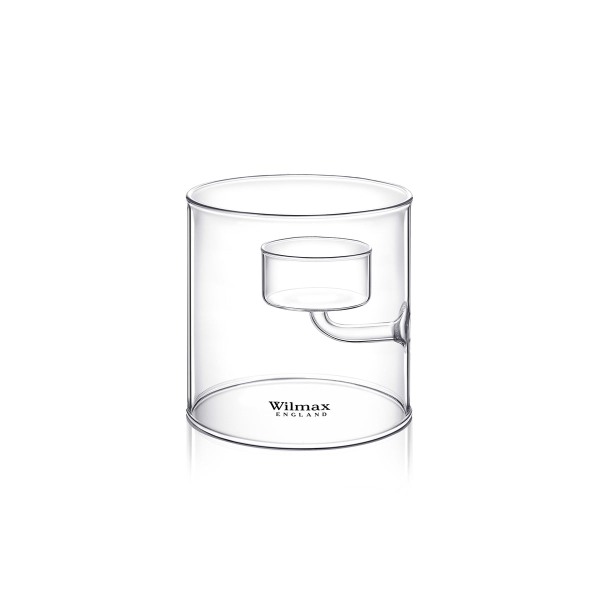 Wilmax Teelichthalter aus Glas für 1 Teelicht, 9 cm