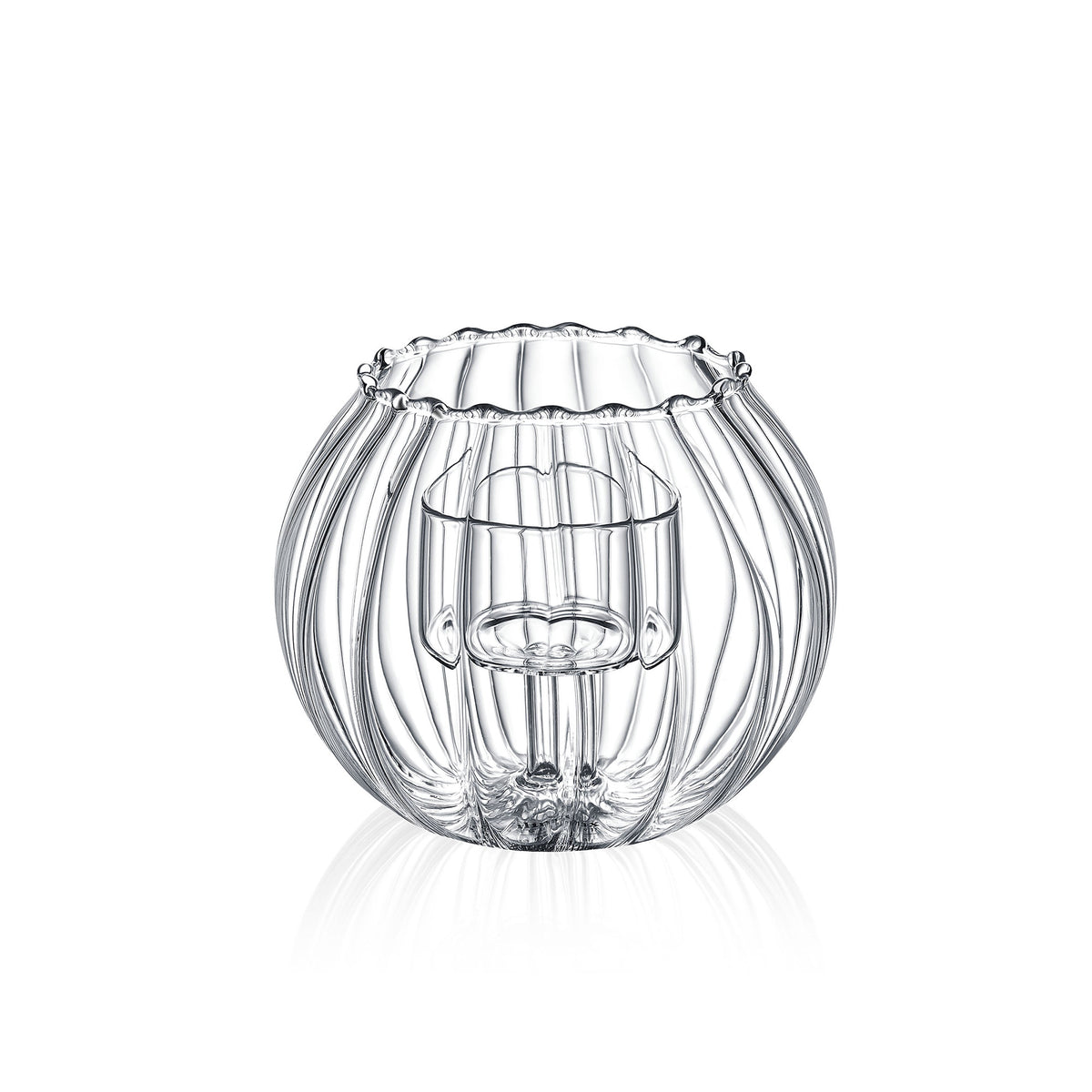 Wilmax Teelichthalter aus Thermoglas 12 x 10 cm