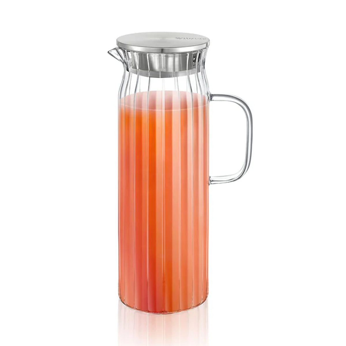 Wilmax Glaskaraffe 1500 ml mit Edelstahl Deckel