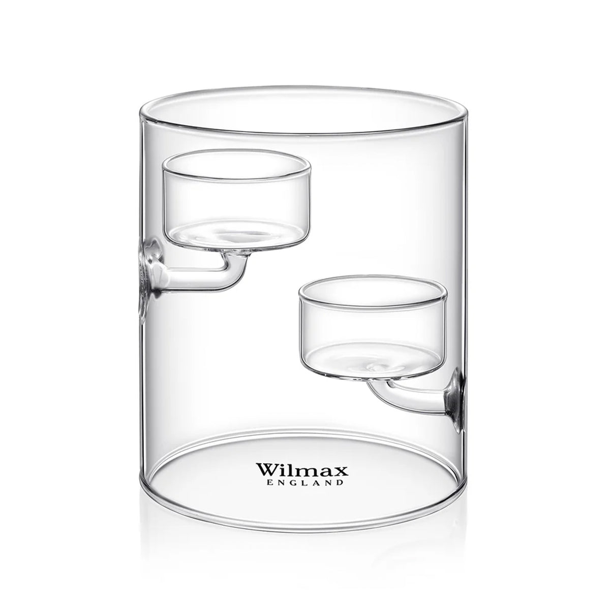 Wilmax Kerzenhalter für 2 Teelichter 12 cm Thermo-Glas