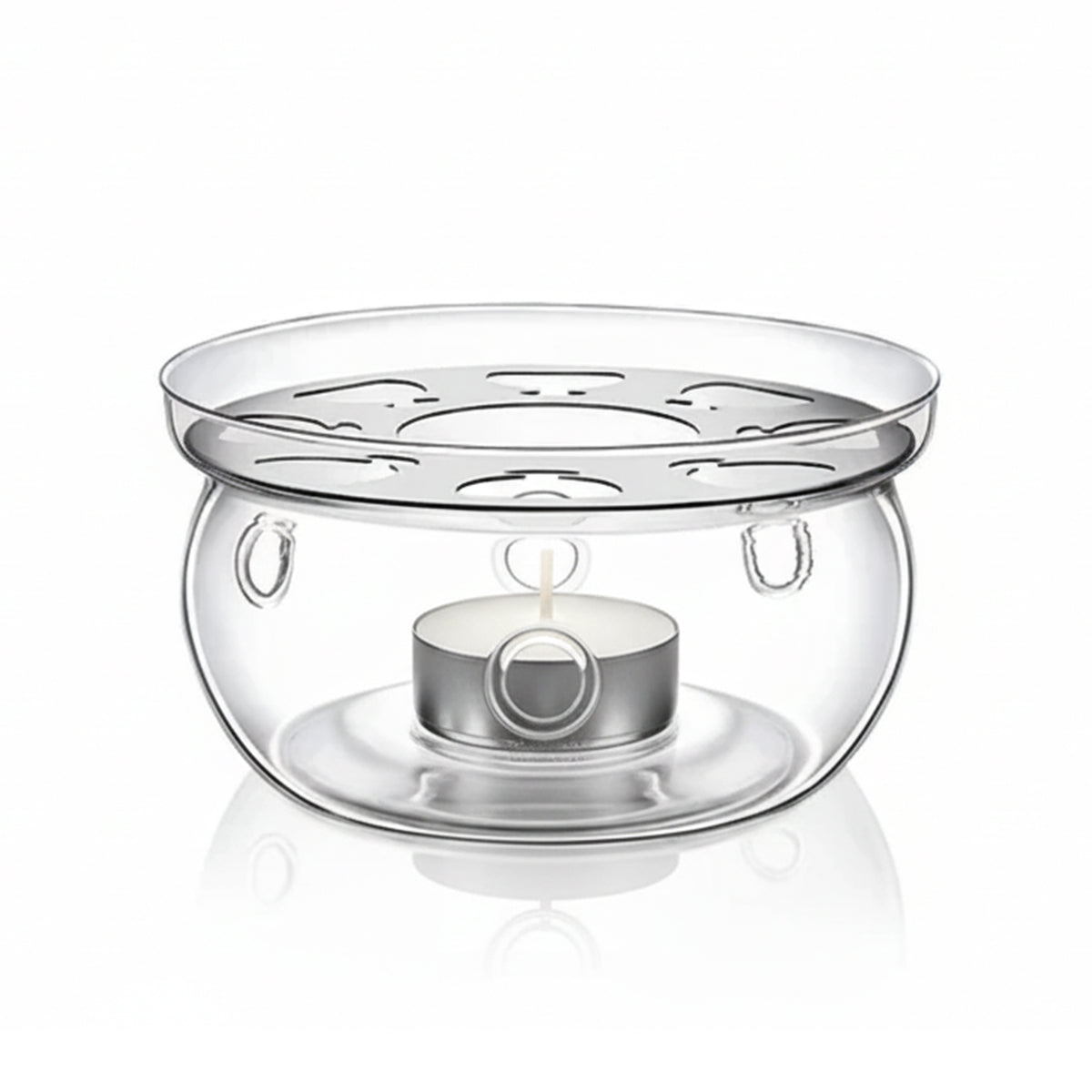 Wilmax Warming Stand aus Glas, 15 x 8 cm