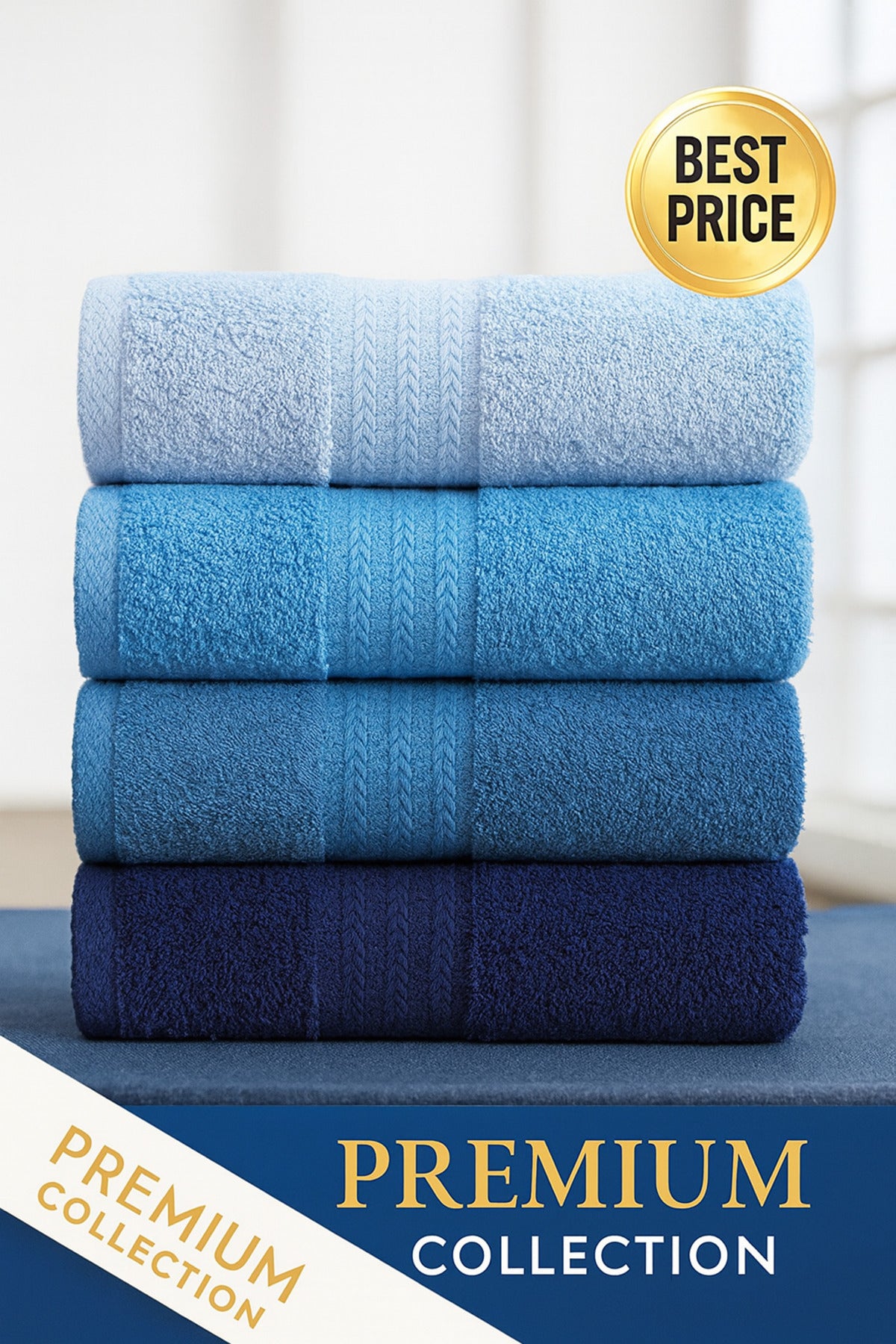 4-Piece - Cotton Hand and Face Towel Set 50x85 cm - 4 Hand Towels
