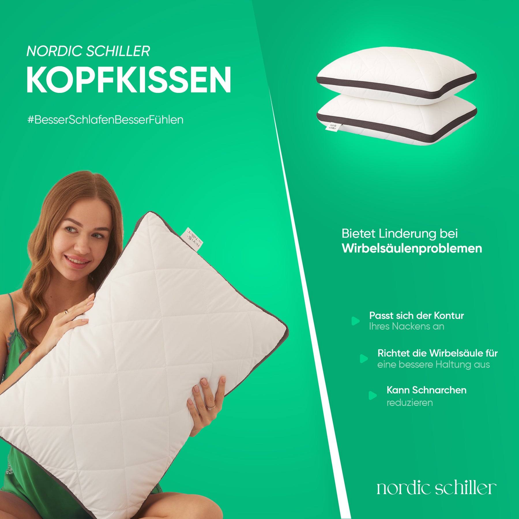 Nordic Schiller Klassisches Klima-Kissen 70 x 50 cm