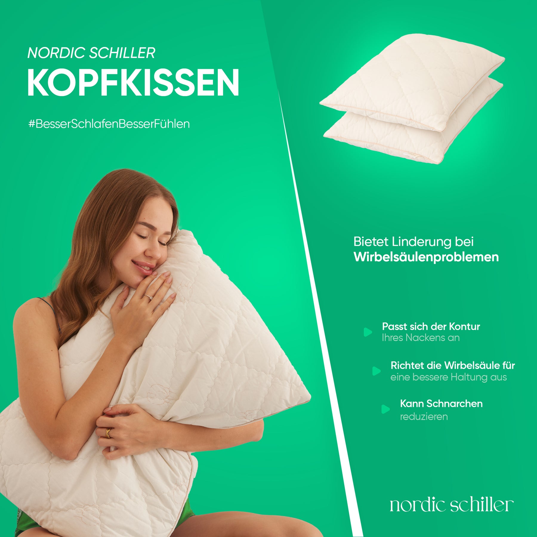 Nordic Schiller Klassisches Wollkissen 70 x 50 cm