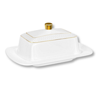 Wilmax Butterdose Goldrand 18.5x12.5x7.5 cm Porzellan