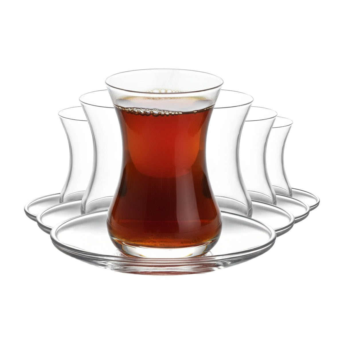 LAV Demet Teegläser & Unterteller Set - 135 ml (4 1/2 oz), 6er Set (12tlg.)