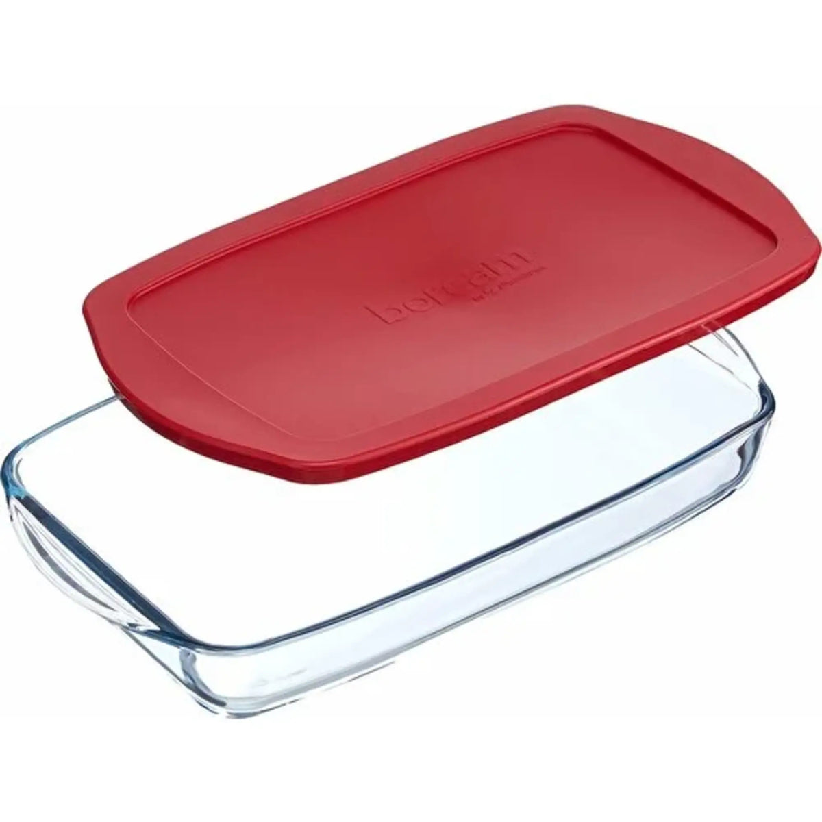 Pasabahce Borcam Bake&Keep Rechteckige Auflaufform mit Kunststoffdeckel 1,95L