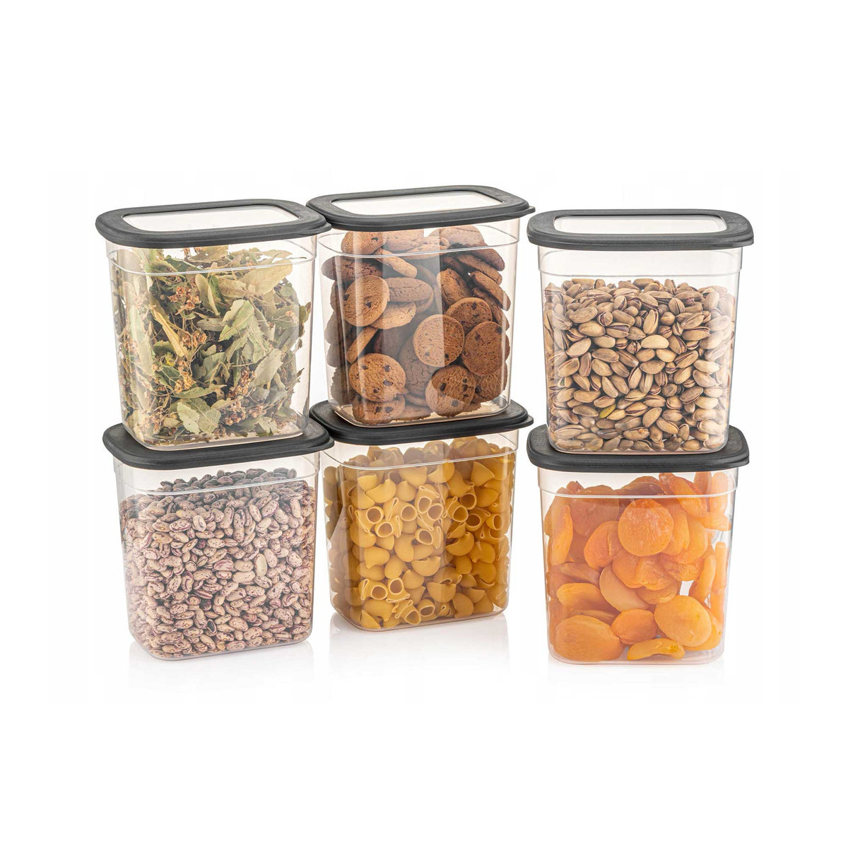 CRALEX Tosca Rechteckige Lebensmittelbehälter Set (6 x 2,0 Lt)