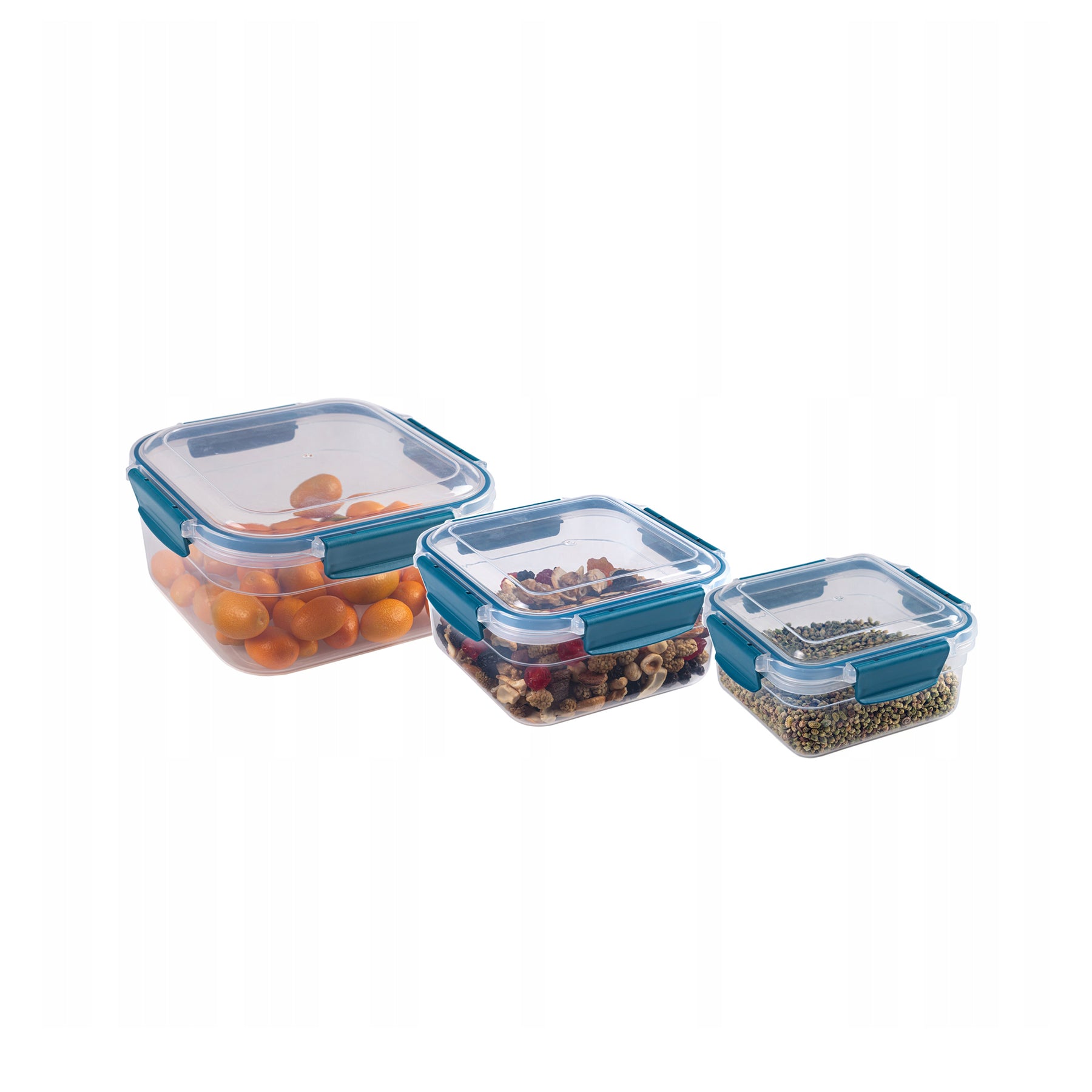 CRALEX Bona Airtight rechteckige Lebensmittelbehälter, 3er-Set (650 ml / 1,25 l / 2,10 l)