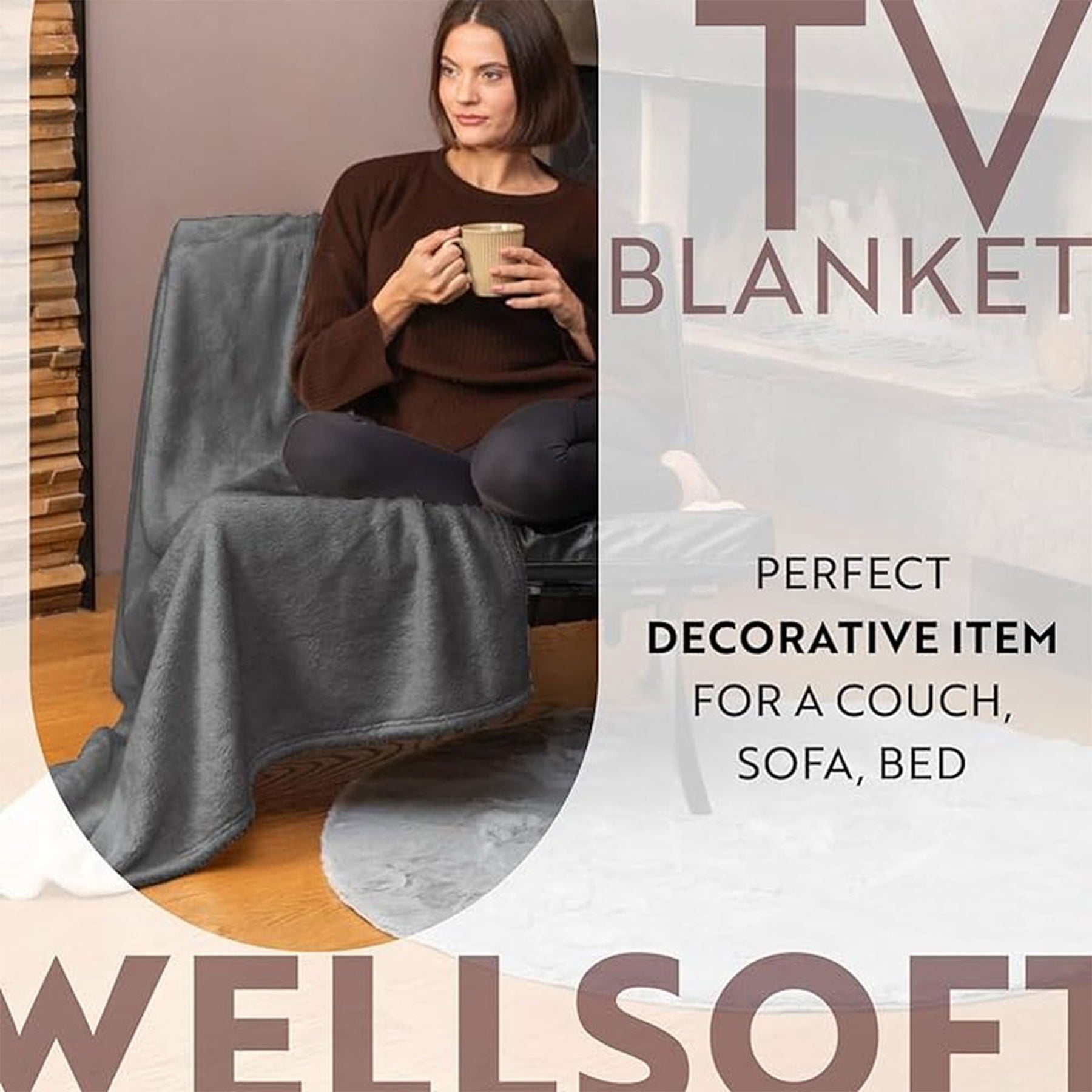 English Home Welsoft Decke - Flauschige TV-Decke 120x170 cm