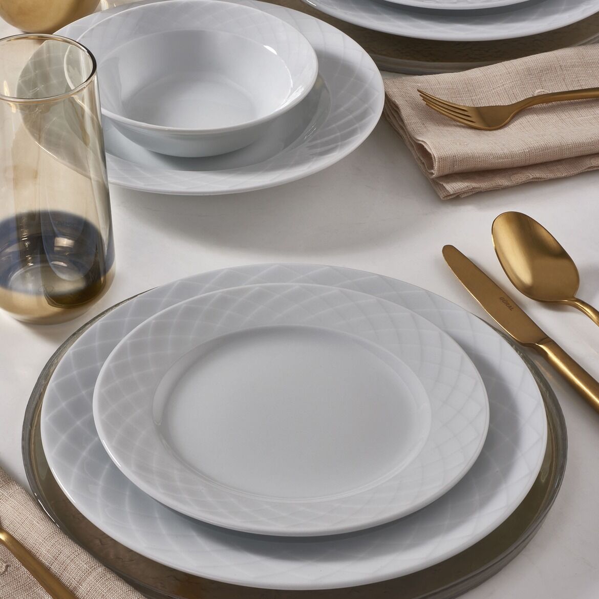 Gural Porselen Alfa Relief 24-tlg, 6-Personen Tafelservice
