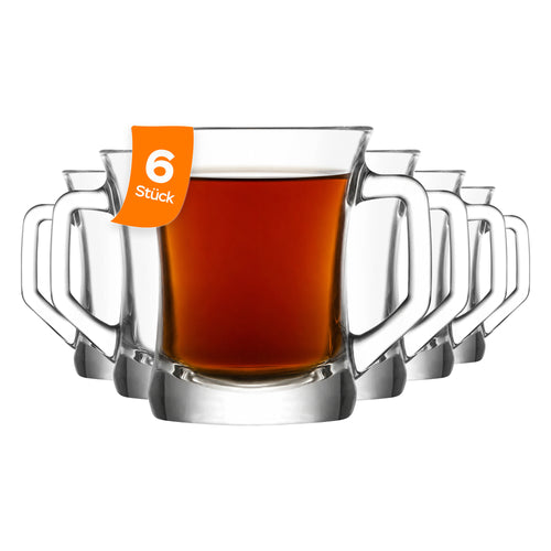 LAV Zen Glastassen mit Henkel 210 ml für Tee & Kaffee