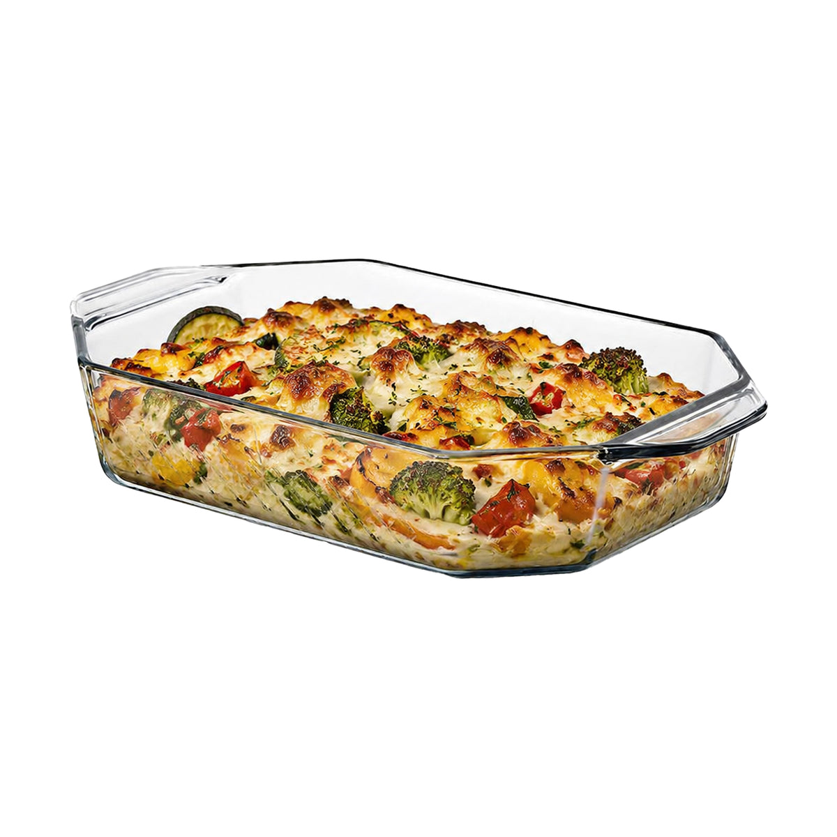 Pasabahce Borcam Rechteckige Glas-Auflaufform - 2,75 L, 36 × 21 cm