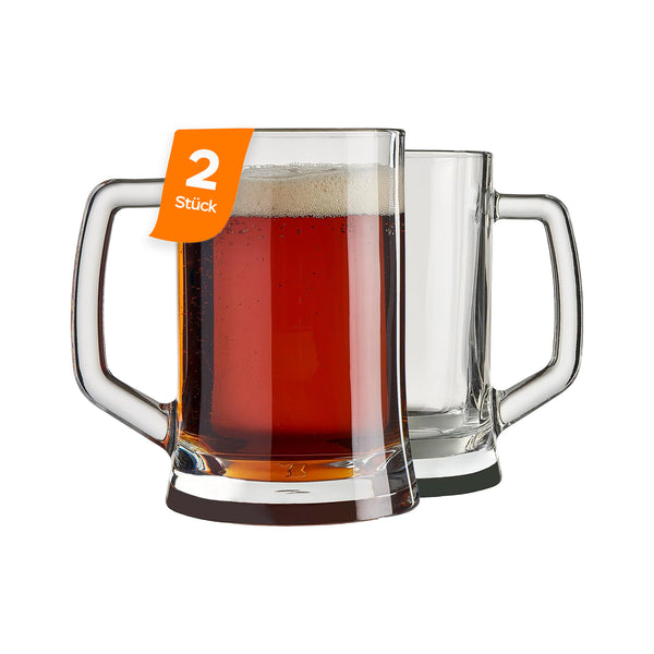 Pasabahce Pub Bierkrug 660 ml – 2 Stück mit Bier