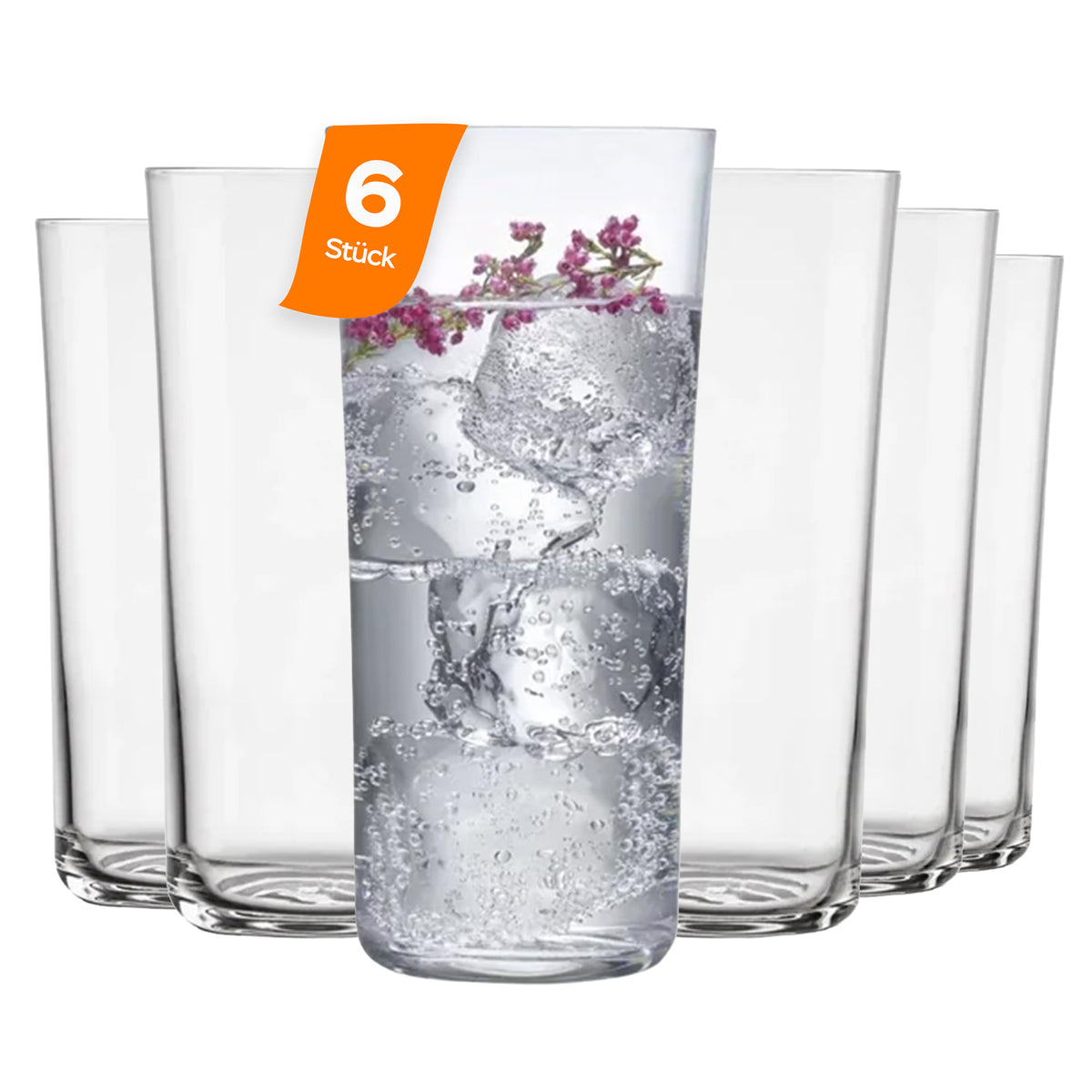 Nude Savage Highballgläser 6er-Set, 330 ml, Kristallglas