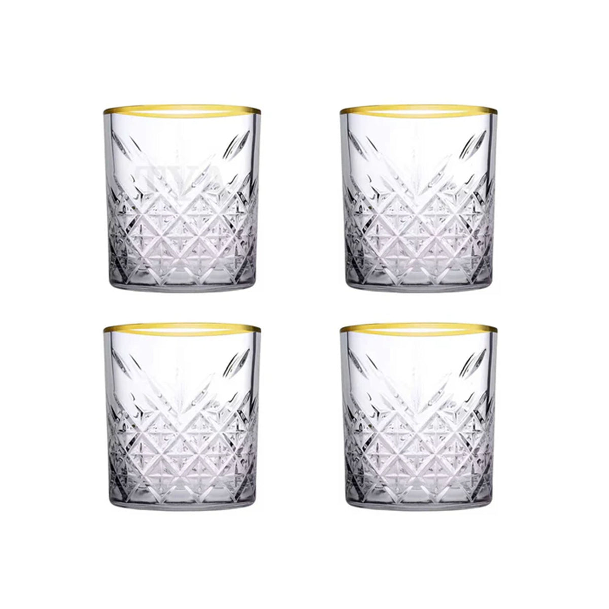 Pasabahce Timeless Golden Whiskygläser - 4-tlg. Set mit Goldrand