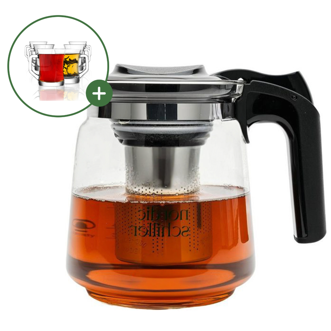 Nordic Schiller Teekanne und LAV Zen Glas 7-tlg. Set