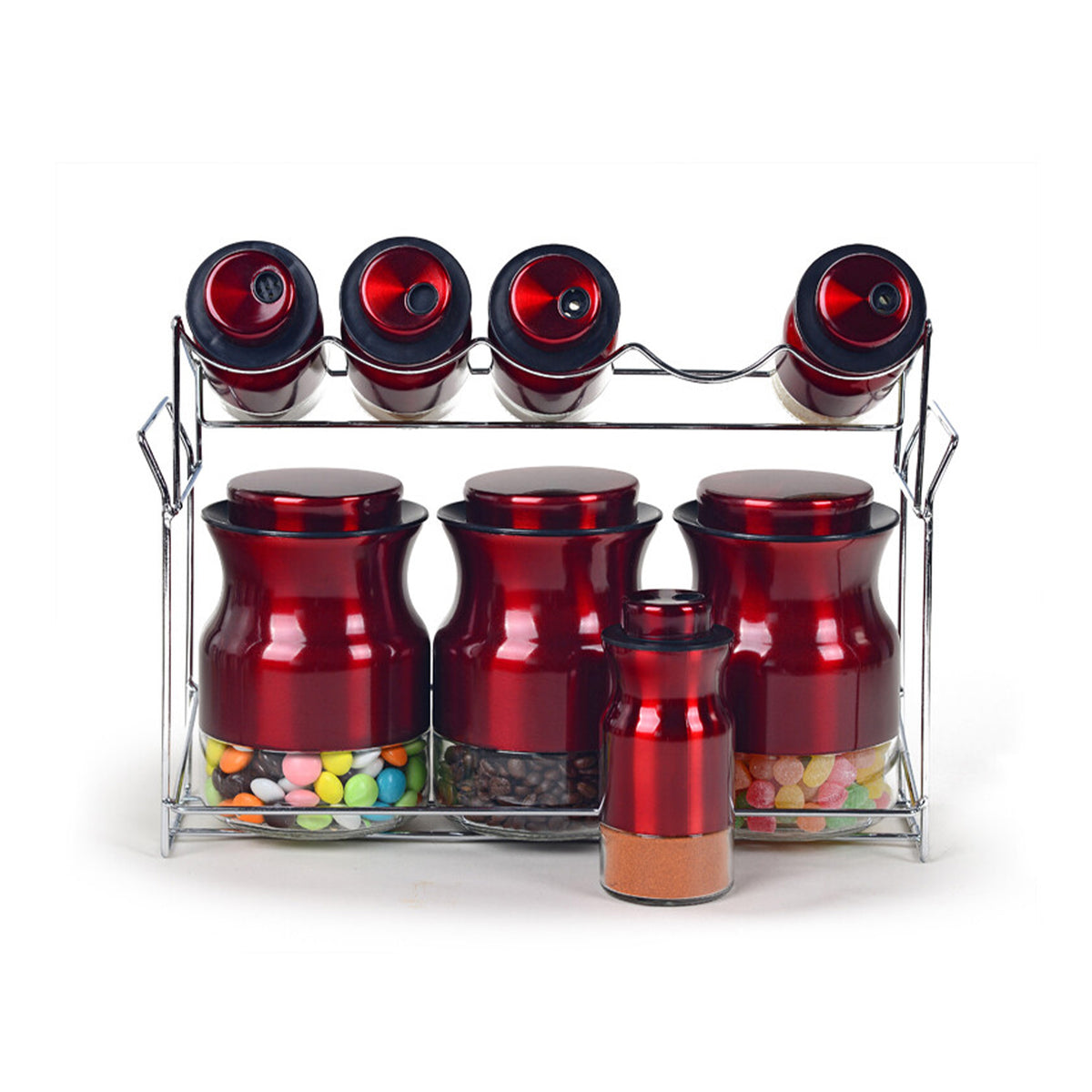 Schäfer 8-tlg. Gewürzregal inkl. Ständer - Rot